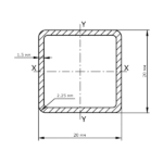 Профиль 20х20х1,5 — изображение 2